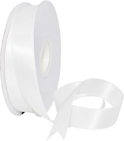 Morex Ribbon Double Face Satin Ribbon 7/8" X 50 YD Off White Ribbon for Gift Wrapping, Birthday Gift Cards, Satin Dress for Women, Silk Ribbons for Crafts, Wedding Gifts for Couple