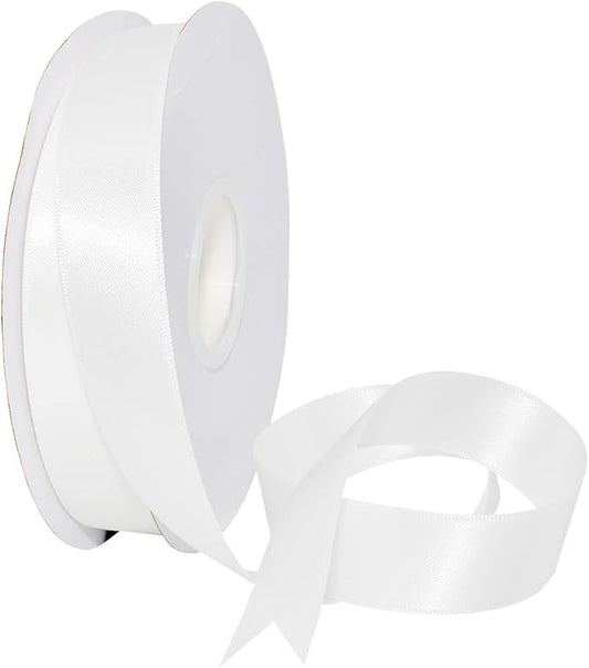 Morex Ribbon Double Face Satin Ribbon 7/8" X 50 YD Off White Ribbon for Gift Wrapping, Birthday Gift Cards, Satin Dress for Women, Silk Ribbons for Crafts, Wedding Gifts for Couple