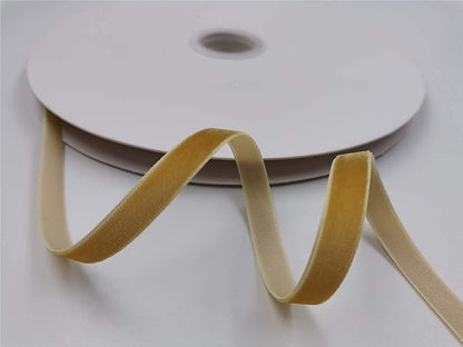 Nylon Single Face Velvet Ribbon,3/8 Inch X 25 Yards Spool (Gold)
