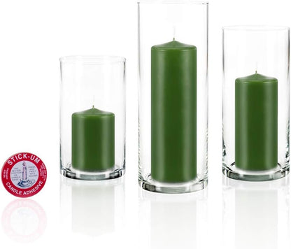 yummi Set of 36 Slim Pillars and Cylinder Vases - Green Tea