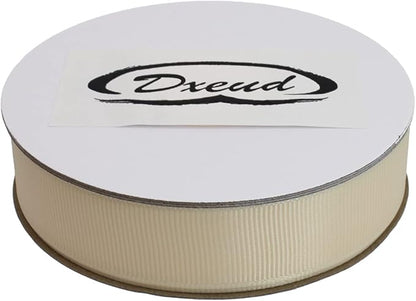 Solid Grosgrain Ribbon 25 Yard Each Roll 100% Polyester Woven Edge (1", Beige)