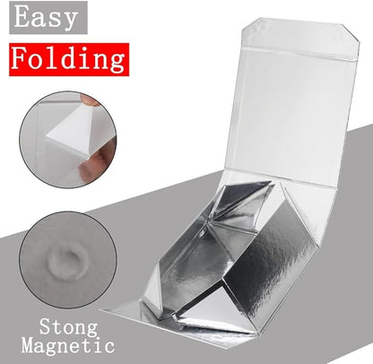 1 Pcs Small Silver Gift Box 8x8x4 Inch Magnetic Box with Crinkle Paper Silver Small Gift Box with Shredded Paper Luxury Gift Boxes with Lids for Presents