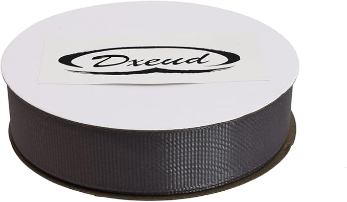 Solid Grosgrain Ribbon 25 Yard Each Roll 100% Polyester Woven Edge (3/4", Gray)