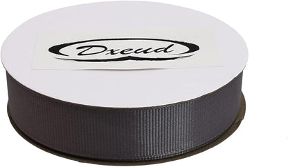 Solid Grosgrain Ribbon 25 Yard Each Roll 100% Polyester Woven Edge (3/4", Gray)