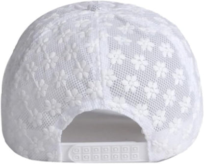 Women's Lace Flower Baseball Cap, Adjustable Hollow Design Summer Sun Hat, Breathable for Casual Outfits Daily Sun Protection