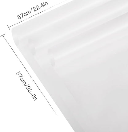 WRAPAHOLIC 20 Sheets Flower Wrapping Paper - 22.4 x 22.4 inch Pure Translucent White Water-Resistant Floral Bouquet Wrapping Paper, Florist Supplies Packaging for Wedding Birthday Gift DIY