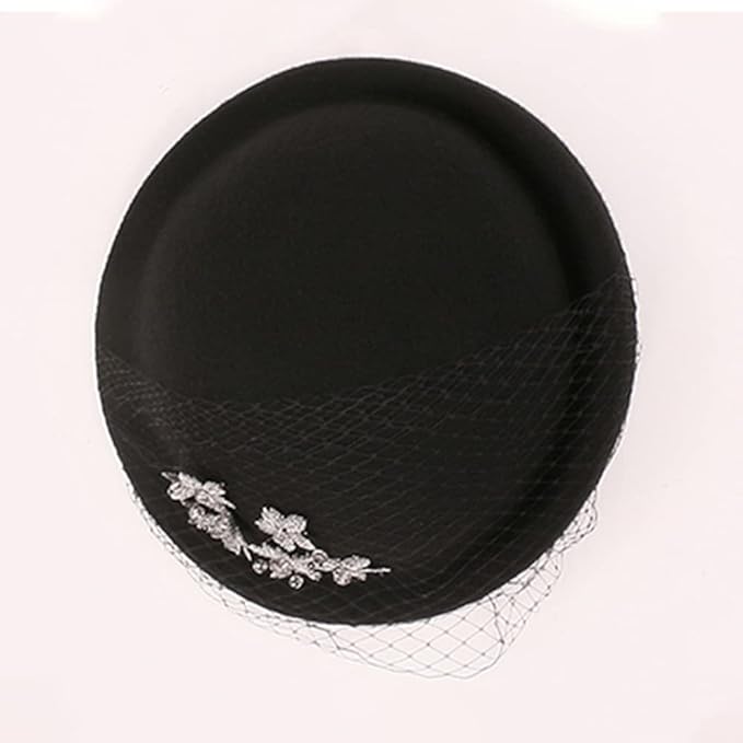 Women Wool Felt Ribbon French Fashion Vintage Millinery Beret Hats Top Cap Ladies Party Wedding Fedoras Chapeau