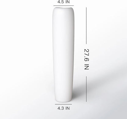 27.5" White Vase for Home Decor - Tall Floor Vase for Living Room, Bedroom, Office - Elegant Minimalist Tall Vases for Large Dried Stems, Pampas Grass, Artificial Branches