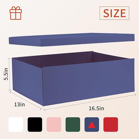 YINUOYOUJIA Large Gift Box 16.5x13x5.5 inches,Blue Boxes for Presents,Birthday,Valentine's Day,Mother's Day,Christmas,Anniversary.