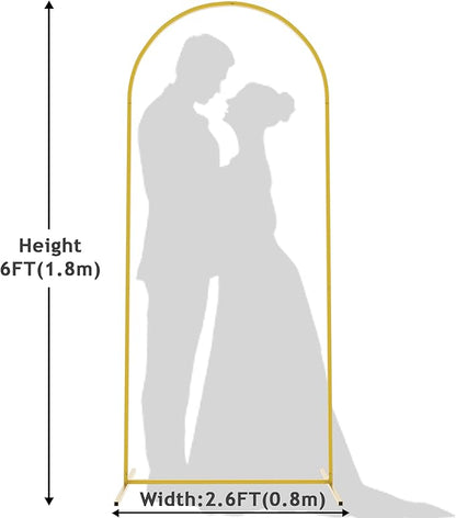 Wokceer 6 FT Wedding Arch Backdrop Stand Metal Arch Chiara Backdrop Stand for Wedding Ceremony Birthday Party Bridal Baby Shower Photo Booth Garden Floral Balloon Arch Decoration