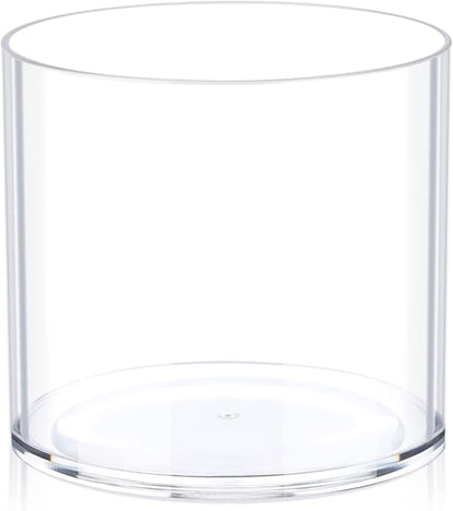 Flower Clear Plastic Vase Centerpiece for Home, Wedding Party, Clear Cylinder Wide Vase for Flowers, Decorative Wide Mouth Vase for Decor, Centerpieces, 6” × 6" Opening Round (Not Glass)