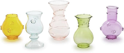 Two's Company Verre Hand-Blown Bud Vases, Glass, Set of 5
