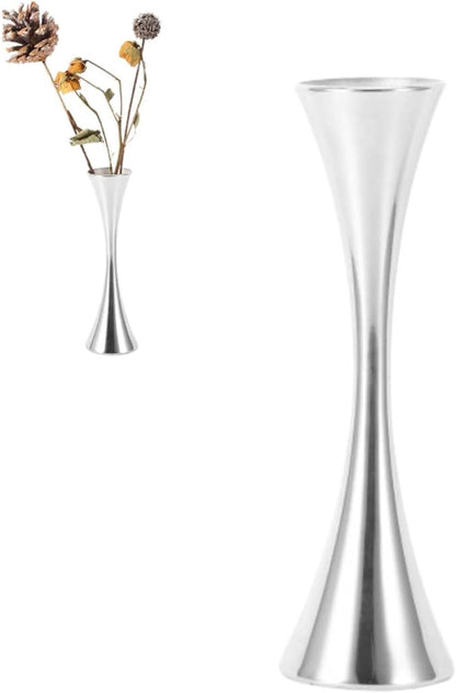 Stainless Steel Flower Vase, Small Bud Decorative Vase Round Mouth Waist Flower Inserter Holder for Home
