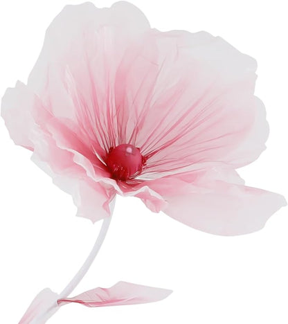 67inch Large Paper Artificial Flowers, Crepe Paper Pink Giant Paper Flowers, 3D Floral Decor for Garden, Photography Props, Wedding, Art Gallery(Pink)