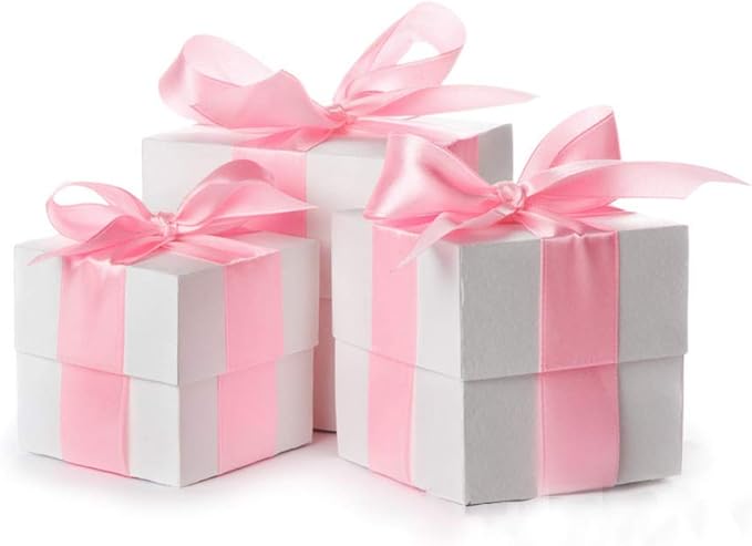 LIUYAXI 1-1/2 Inches 50 Yards Pink Satin Ribbon, Solid Fabric Ribbon Roll for Flower Bouquets, Gift Wrapping, Wedding, Handmade Crafts