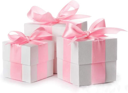 LIUYAXI 1-1/2 Inches 50 Yards Pink Satin Ribbon, Solid Fabric Ribbon Roll for Flower Bouquets, Gift Wrapping, Wedding, Handmade Crafts
