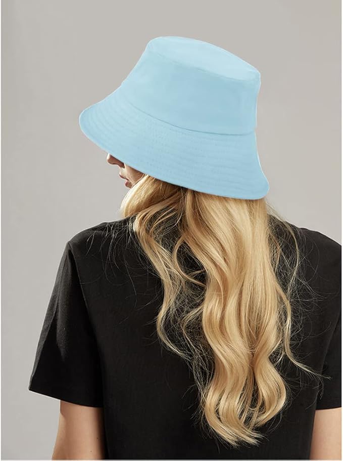 Malaxlx Unisex Bucket Hat Beach Sun Hat Aesthetic Fishing Hat for Men Women Teens, Reversible Double-Side-Wear