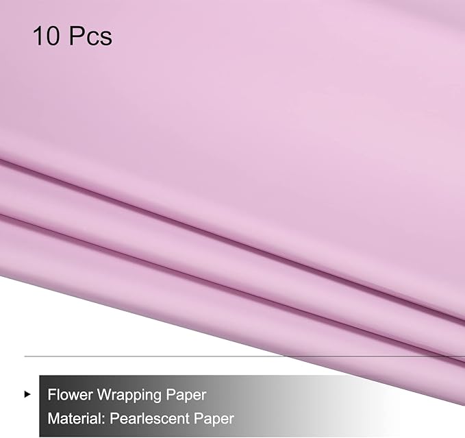 MECCANIXITY 10 Pcs Flower Wrapping Paper 22.8x22.8 Inch Waterproof Florists Wrapping Paper for Florist Bouquet Supplies, DIY Crafts, Gift/Gift Box Packaging Purple