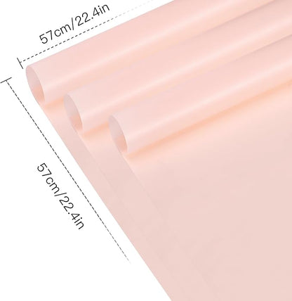 WRAPAHOLIC 20 Sheets Flower Wrapping Paper - 22.4 x 22.4 inch Pure Pastel Pink Water-Resistant Floral Bouquet Wrapping Paper, Florist Supplies Packaging for Wedding Birthday Gift DIY