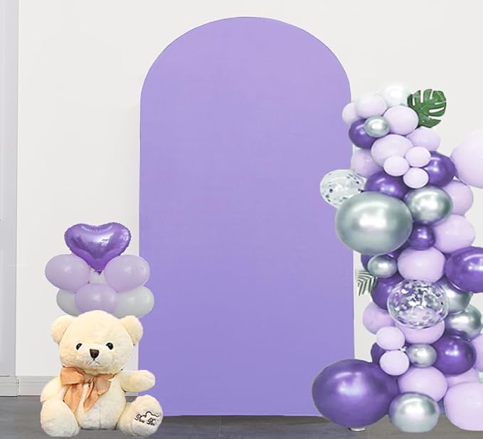 6.6 FT Double-Sided Lavender Spandex Arch Backdrop, Wedding Arch Cover for Bridal Shower Birthday Party Decor