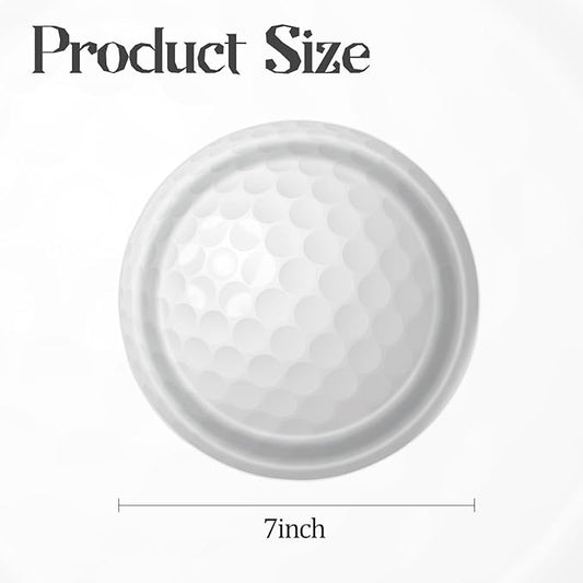50PCS Golf Ball Party Paper Plates 7 Inch, Disposable Golf Birthday Party Supplies Cake Dessert Plates for Birthday Baby Shower Sports Theme Decorations (Golf Ball)