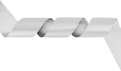 MEEDEE Silver Satin 3 Inch Ribbon Lux Double Faced Satin Ribbon Tree by 10 Yards Silver Silk Ribbons Roll Ribbons for for Crafts, Christmas Tree Decoration, Weddings