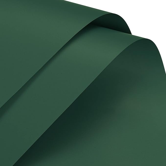 MECCANIXITY 20 Pcs Flower Wrapping Paper 22.8x22.8 Inch Waterproof Florists Wrapping Paper for Florist Bouquet Supplies, DIY Crafts, Gift/Gift Box Packaging Dark Green