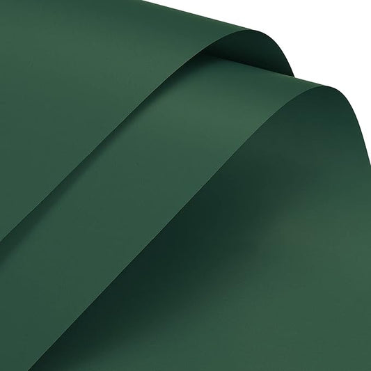 MECCANIXITY 20 Pcs Flower Wrapping Paper 22.8x22.8 Inch Waterproof Florists Wrapping Paper for Florist Bouquet Supplies, DIY Crafts, Gift/Gift Box Packaging Dark Green