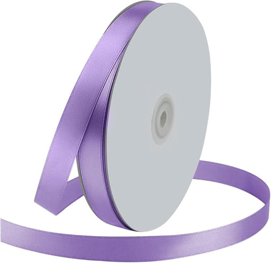 5/8" Wide x 100 Yards Single Face Polyester Satin Ribbon, Satin Ribbon for Crafts, Gift, Hair Bows, Wedding Party Decoration, Bow Making & Other Projects (Lavender)
