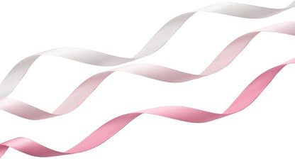 Pink Double Face Satin Ribbon 3/8 Inch x 45 Yards White Fabric Ribbon for Gift Wrapping, Flower Bouquets, Hair Bows Making, Wedding Decoration, Invitation Cards, Christmas (3 Rolls *15Yd)