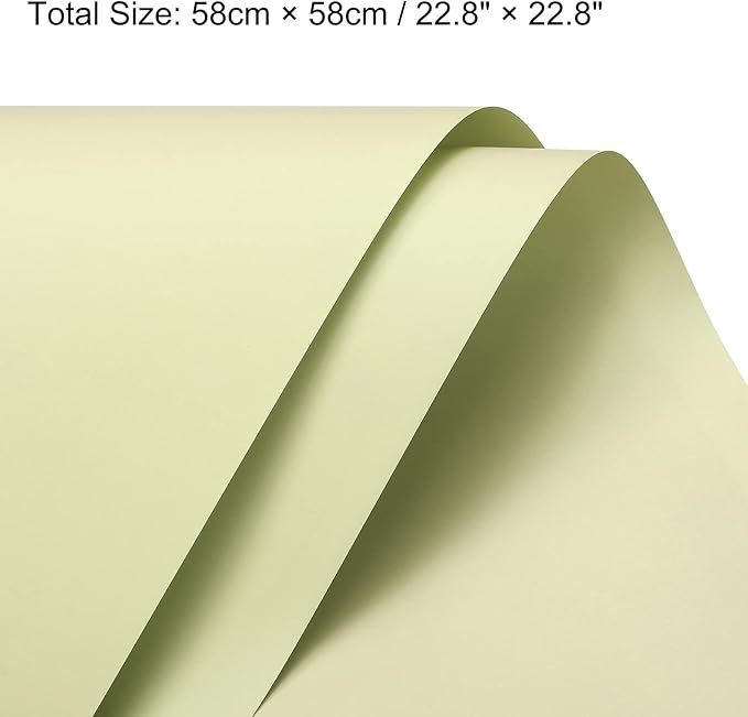 MECCANIXITY 10 Pcs Flower Wrapping Paper 22.8x22.8 Inch Waterproof Florists Wrapping Paper for Florist Bouquet Supplies, DIY Crafts, Gift/Gift Box Packaging Milk Green