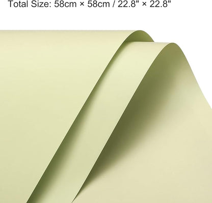 MECCANIXITY 10 Pcs Flower Wrapping Paper 22.8x22.8 Inch Waterproof Florists Wrapping Paper for Florist Bouquet Supplies, DIY Crafts, Gift/Gift Box Packaging Milk Green