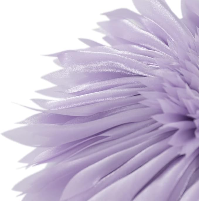 Decorative 3D Flower Round Throw Pillow with Inserts Included Handmade Cute Daisy Accent Pillow Soft Elegant Cushion for Bed Couch Chair Bedroom Living Room Home Decor 12Inch Lavender Purple