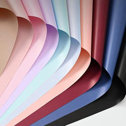 LeZakaa 20 Sheets Flower Wrapping Paper - Waterproof Reversible Floral Bouquet Paper - Brown Design for Valentine's Day, Mother's Day, Parties, Birthdays, Weddings, Baby Shower