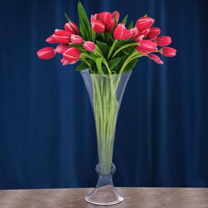 Efavormart 18'' | Pack of 4 Trumpet Glass Vase