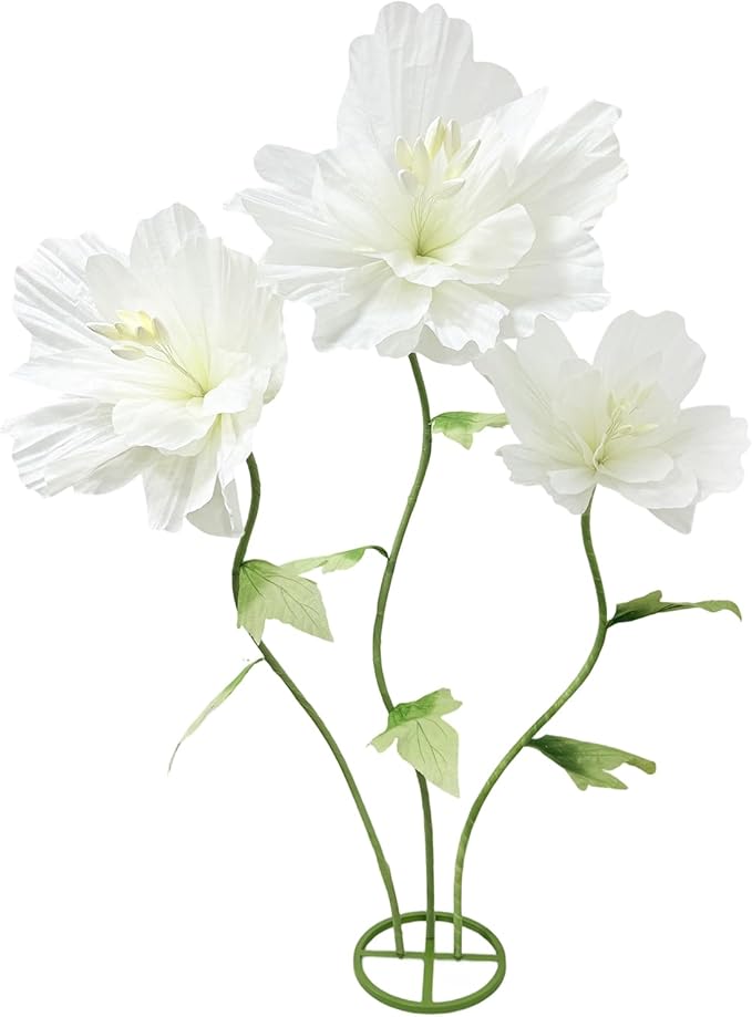 Giant Flowers Big Artificial Decorations, Large Fake Flower Arrangements Faux Floral Decor for Home Office Wedding Reception Birthday Party Photography Props Shop Window Displays Banquet, White