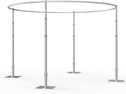 EMART Backdrop Stand Heavy Duty 10x10Ft, Round Pipe and Drape Photo Background Support Kit, Adjustable Metal Frame with Flat Base for Photography Wedding Birthday Party Decorations
