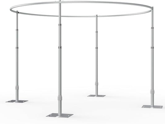 EMART Backdrop Stand Heavy Duty 10x10Ft, Round Pipe and Drape Photo Background Support Kit, Adjustable Metal Frame with Flat Base for Photography Wedding Birthday Party Decorations