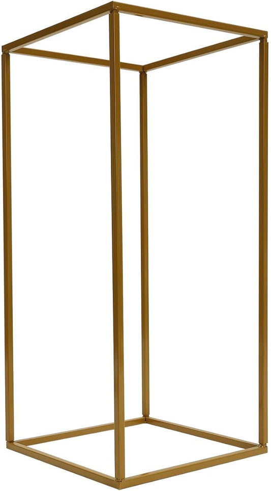 5PC 23.6" Flower Stand for Wedding Metal Cylinder Stands for Party Rectangular Gold Centerpieces Flower Vase Gold Pedestal Columns for Weddings Indoor Outdoor Flower Plant Stand Decoration