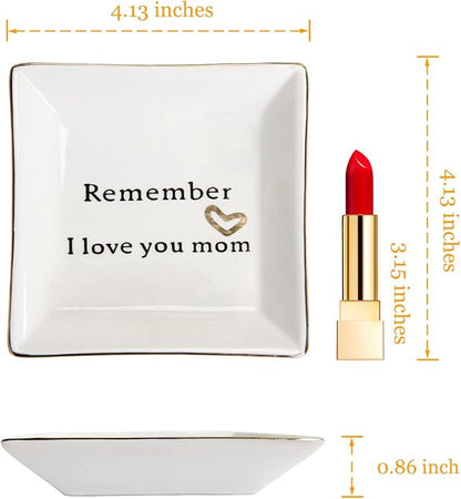 HOME SMILE Ceramic Ring Dish Jewelry Tray for Mom Sister Friends