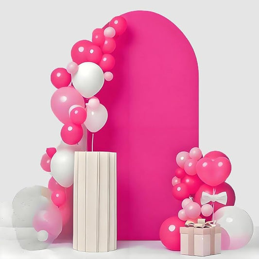 7.2 FT Arch Backdrop Cover, JFDYDM Hot Pink Wedding Arch Cover 7.2 FT, Arch Backdrop Stand Cover, Background Stand Covers for Party Celebration Proposal Birthday
