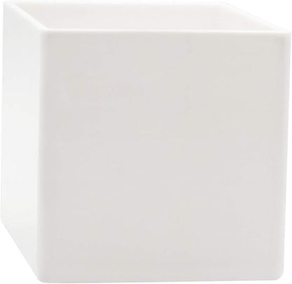 Royal Imports Flower Acrylic Vases Cubes - Decorative Centerpiece for Home or Wedding - Non Breakable Plastic, 5" - White