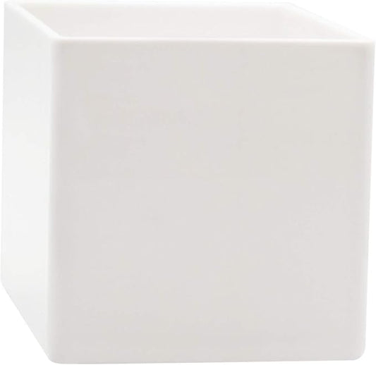 Royal Imports Flower Acrylic Vases Cubes - Decorative Centerpiece for Home or Wedding - Non Breakable Plastic, 5" - White