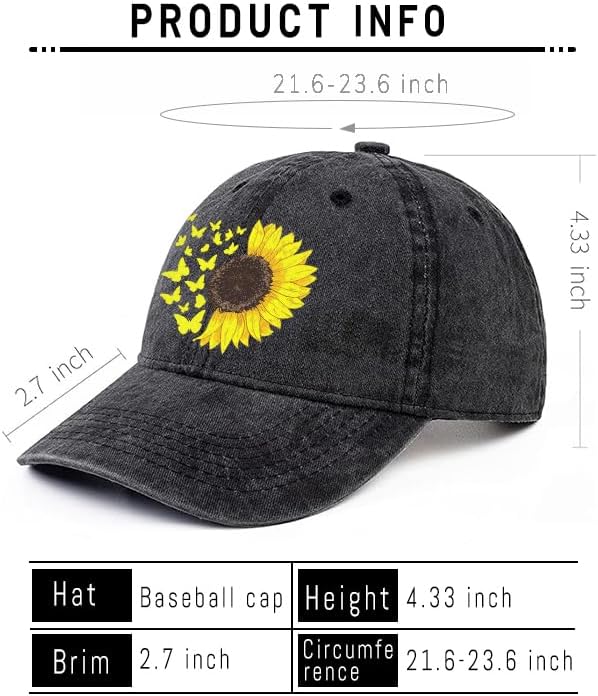 Negi Retro Baseball Cap Denim Hat for Women Female Washed Distressed Adjustable Dad Hats Unconstructed Cotton