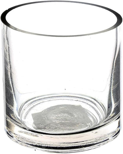 WGV Quality Thick Tea Light Votive Candle Holder 3x3, Clear Tiny Cylinder Glass Vase, Small Planter Terrarium, 1 Pc