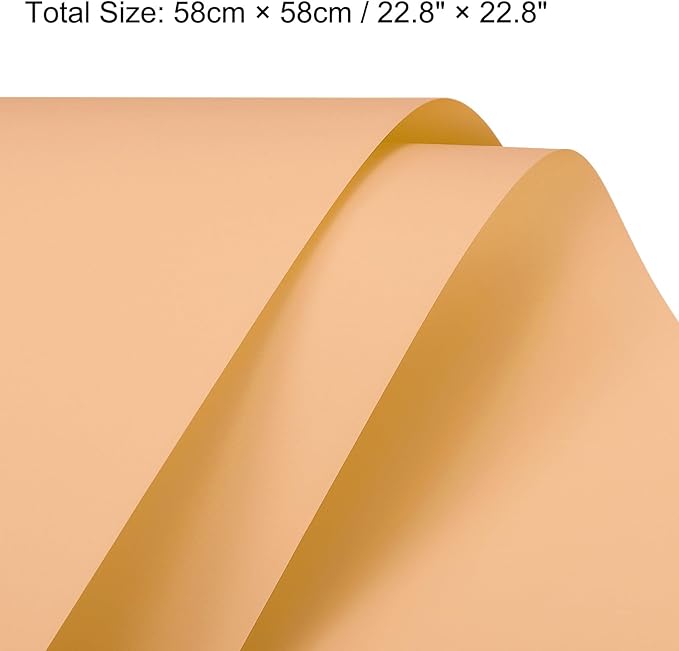 MECCANIXITY Pearlescent Film Flower Wrapping Paper 22.8x22.8 Inch Waterproof for DIY Crafts, Gift/Gift Box Packaging Cream Orange Pack of 10