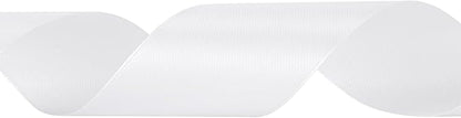 LIUYAXI 1-1/2 Inches 50 Yards White Satin Ribbon, Solid Fabric Ribbon Roll for Flower Bouquets, Gift Wrapping, Wedding, Handmade Crafts