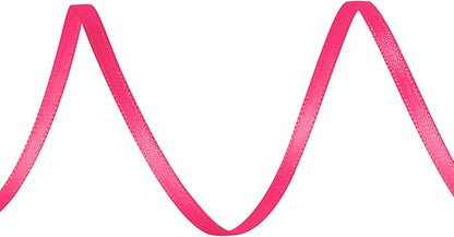 LIUYAXI Hot Pink Double Faced Satin Ribbon, 1/8" X Continuous 100 Yards, Thin Ribbons Perfect for Gift Wrapping Wedding Invitation Card Hair Bows Tag Floral Arrangement DIY Craft