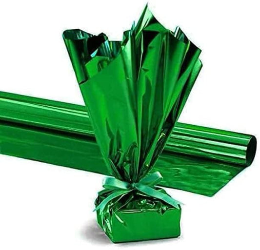 PMU Gift Wrap Mylar Roll Metallic Green 2-sided, 48 Inches X 25 Ft Roll 1.4 Mil Highly Reflective Mylar Film, Great for Gifts, Birthdays, Christmas, Baskets, Arts & Crafts