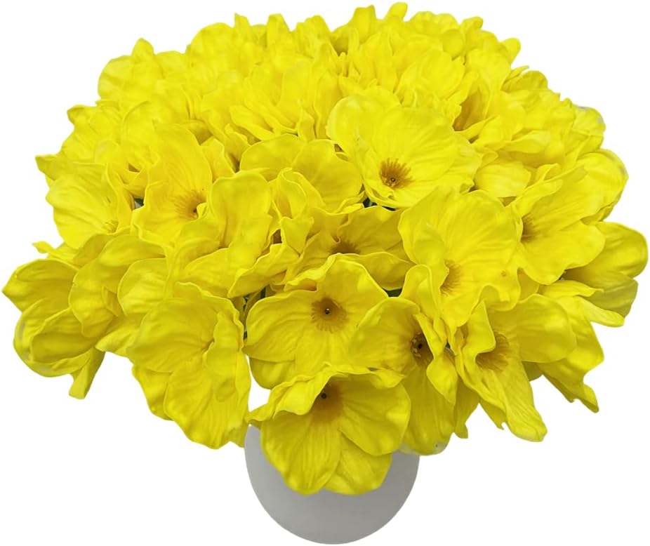 10 PCS High Quaulity Fresh Artificial Mini Real Touch PU/Latex Corn Poppies Decorative Silk Fake Artificial Poppy Flowers for Wedding Holiday Bridal Bouquet Home Party Decor (Yellow)